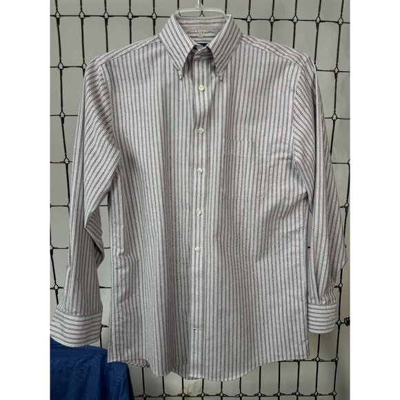 Two Chaps and Stafford Mens Classic Fit Wrinkle-Free Broadcloth Dress Shirts 15 - Picture 4 of 16